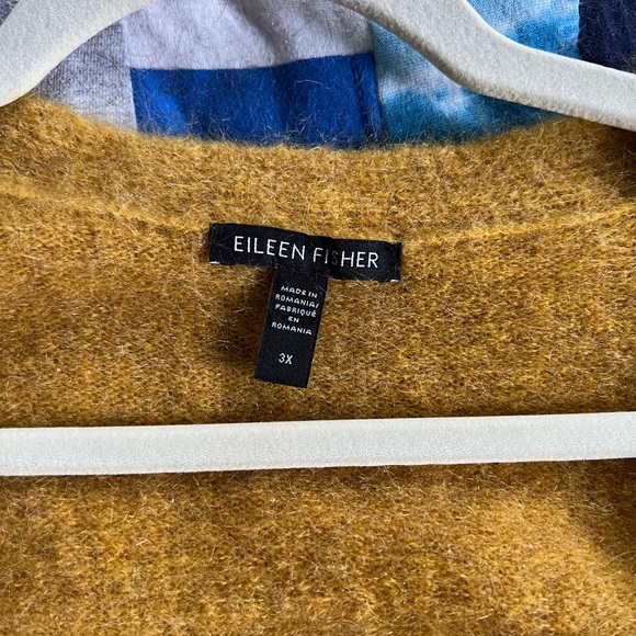Eileen Fisher wool & mohair knit cardigan in mustard gold size 3X - Picture 5 of 5
